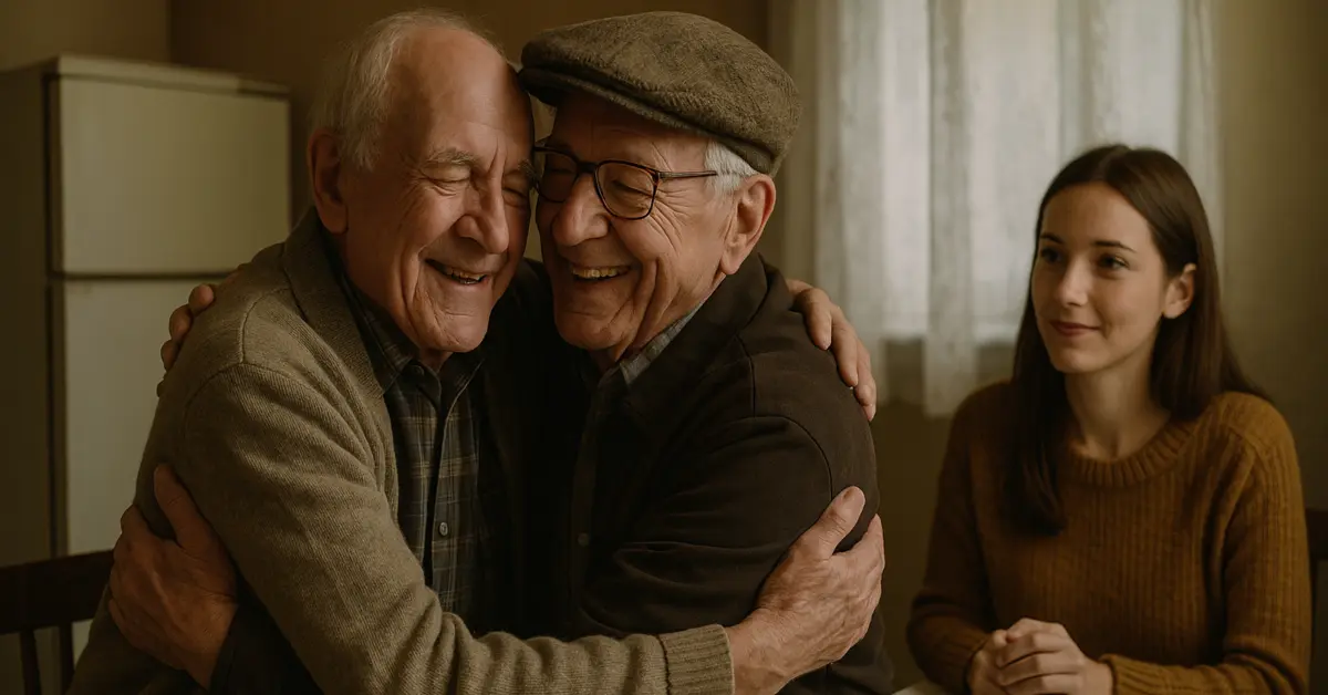 El abuelo no esperaba visitas, pero esa noche todo cambió: una puerta, un abrazo, una sonrisa…